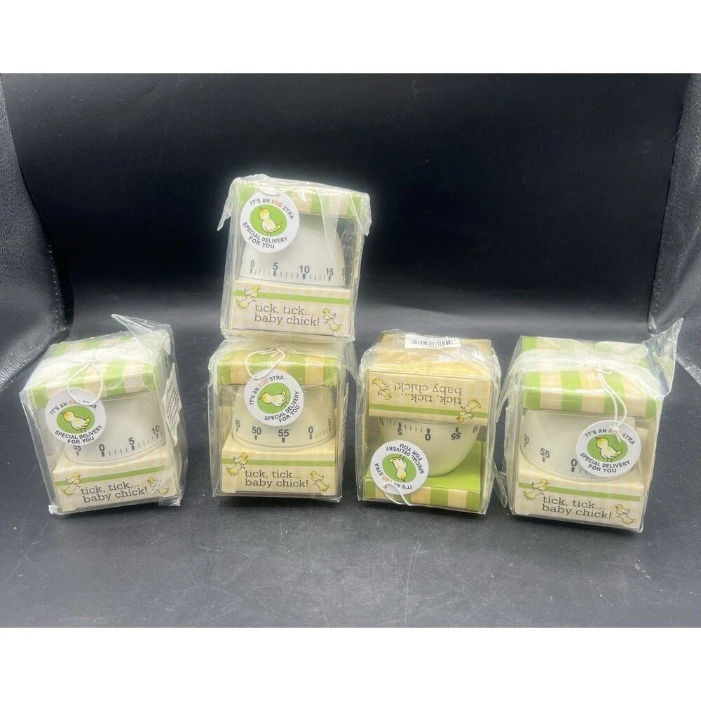 About to Hatch Baby Chick Kitchen Egg Timers Lot of 5 NEW in Box Novelty Timer